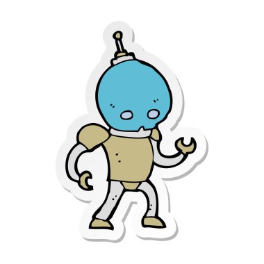bir çizgi film uzaylı robot Sticker