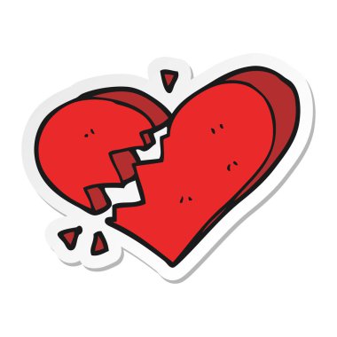 kırık kalp bir çizgi film etiketi