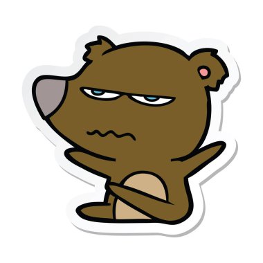 kızgın ayı çizgi film etiketi