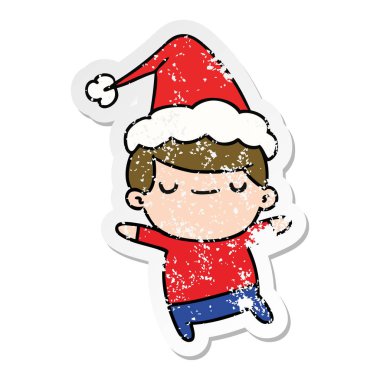 Noel sıkıntılı etiket karikatür kawaii çocuğun