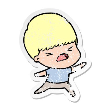 adam bir karikatür sıkıntılı etiket vurguladı