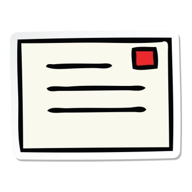 etiket bir sevimli çizgi mektup