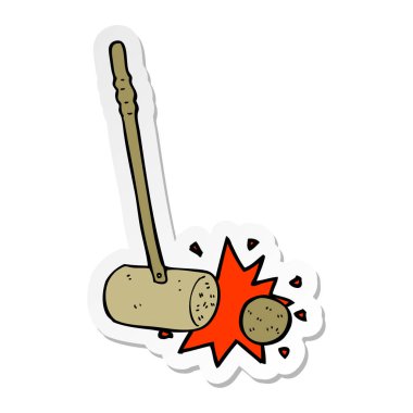 topa vuruyor bir çekiç etiket