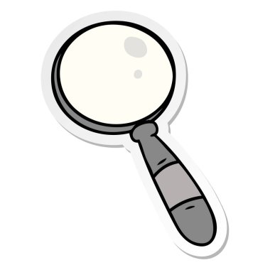 elle çizilmiş etiket karikatür doodle bir büyüteç