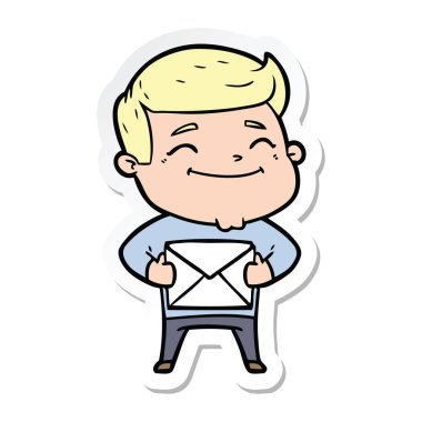 parsel mutlu karikatür adamla etiket