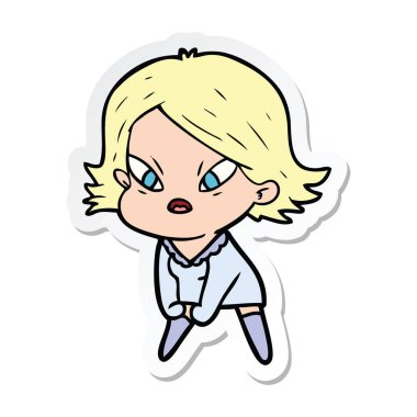 etiket bir karikatür kadın vurguladı