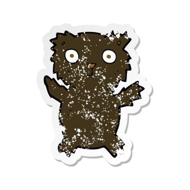 çizgi film siyah ayı Retro sıkıntılı etiket