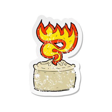 bir çizgi film sıcak pasta Retro sıkıntılı etiket