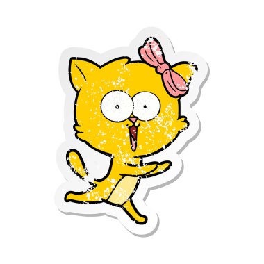 bir karikatür kedi sıkıntılı etiket