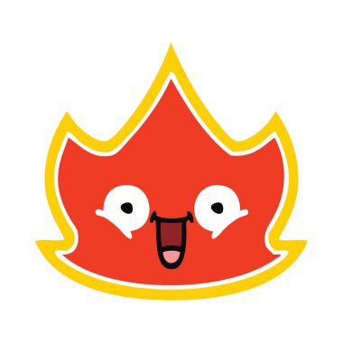 düz renk retro karikatür bir ateş