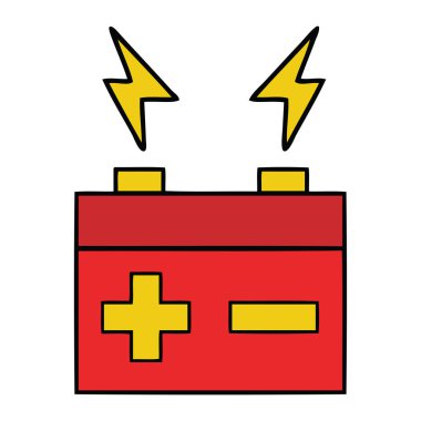 sevimli çizgi elektrik pil