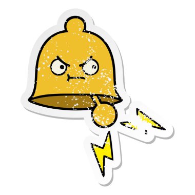 Zili çalmadan bir sevimli çizgi sıkıntılı etiket