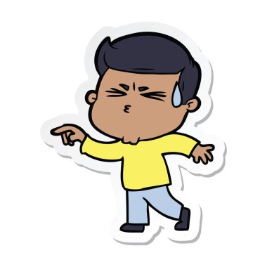 etiket terleme bir çizgi film adamın