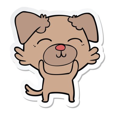 etiket bir karikatür köpek