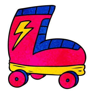 dokulu karikatür doodle paten önyükleme