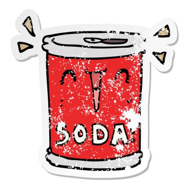 bir çizgi film soda sıkıntılı etiket olabilir