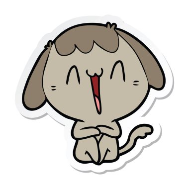 sevimli çizgi köpek etiket