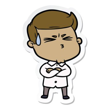 etiket terleme bir çizgi film adamın