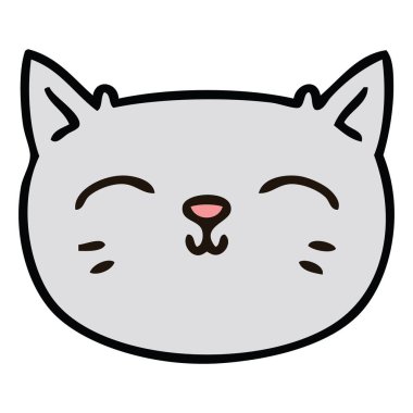 ilginç karikatür kedi yüz el çekilmiş