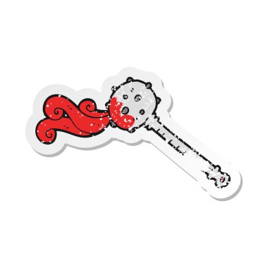 Retro sıkıntılı etiket bir karikatür Ortaçağ topuz