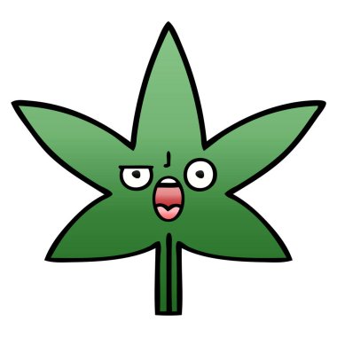 marihuana yaprağı degrade gölgeli çizgi film