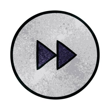 Retro grunge doku karikatür hızlı ileri düğmesinin