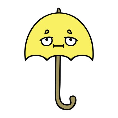 sevimli çizgi bir şemsiye