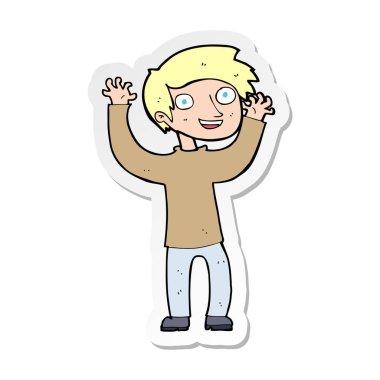 etiket karikatür mutlu bir adamın