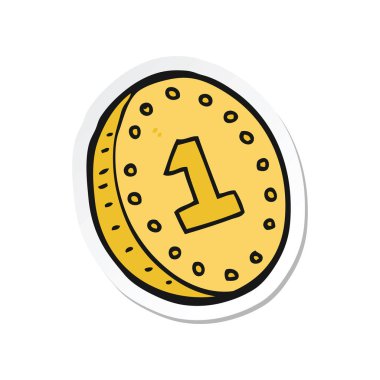 bir çizgi film madalyonun etiket