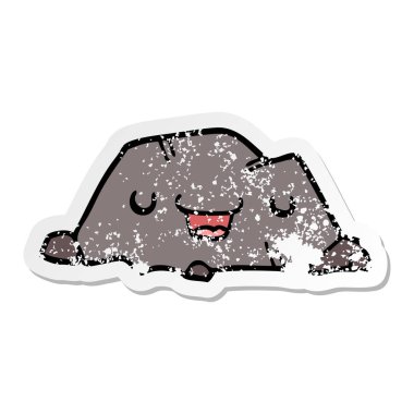 bir çizgi film kaya sıkıntılı etiket