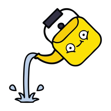 sevimli çizgi dökerek su ısıtıcısı