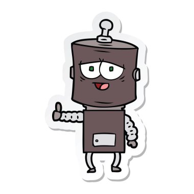 bir çizgi film robot Sticker