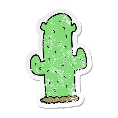 bir çizgi film kaktüs sıkıntılı etiket