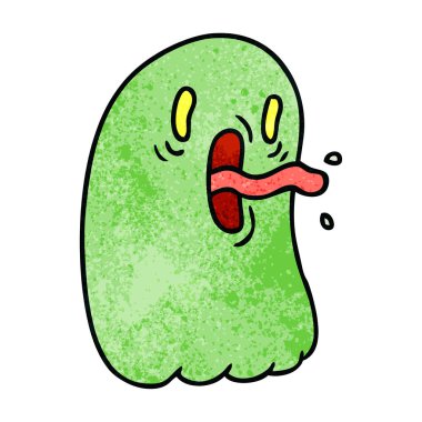 kawaii korkunç hayalet serbest el çekilmiş dokulu çizgi film