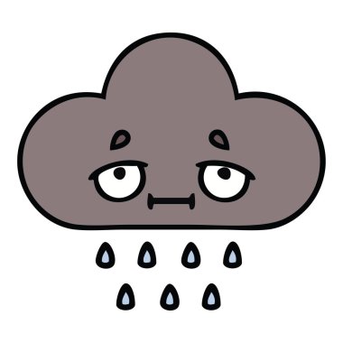 sevimli çizgi fırtına yağmur bulutu
