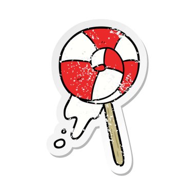 bir çizgi film lolipop sıkıntılı etiket