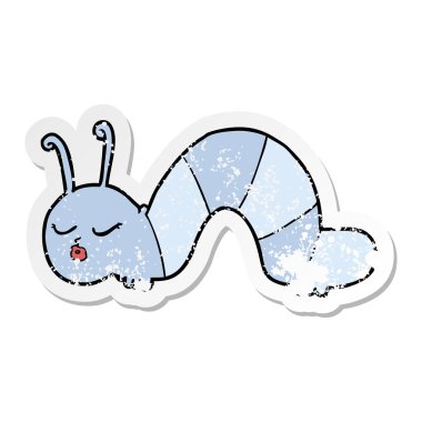 bir çizgi film tırtıl sıkıntılı etiket