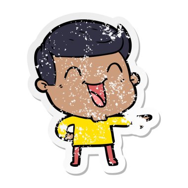 bir çizgi film man gülüyor sıkıntılı etiket