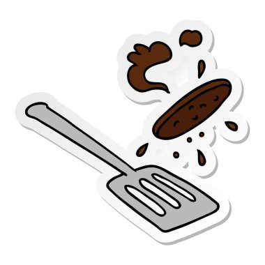 etiket karikatür doodle saygısız bir burger