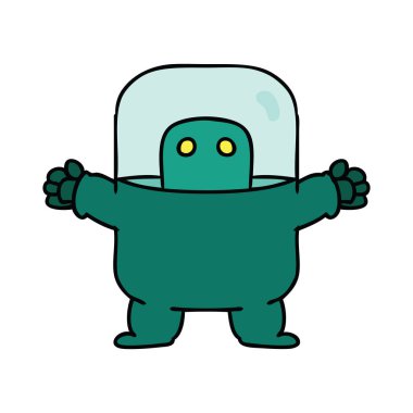 elle çizilmiş karikatür doodle bir uzaylı bir takım