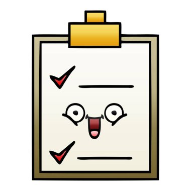 Degrade gölgeli karikatür bir kontrol listesi