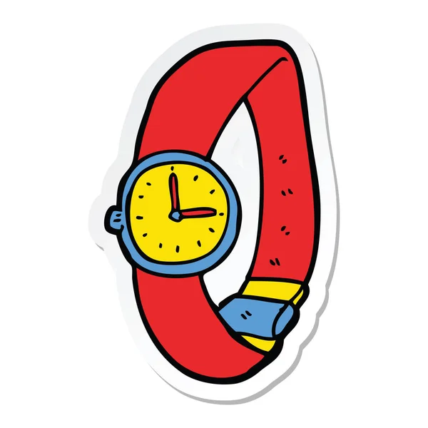 Aufkleber Einer Cartoon Armbanduhr — Stockvektor