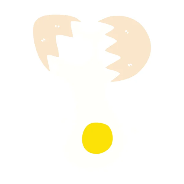 Peculiar mano dibujado dibujos animados agrietado huevo — Vector de stock