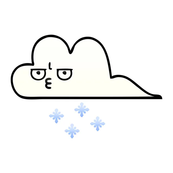 Gradient skuggade tecknad snow cloud — Stock vektor