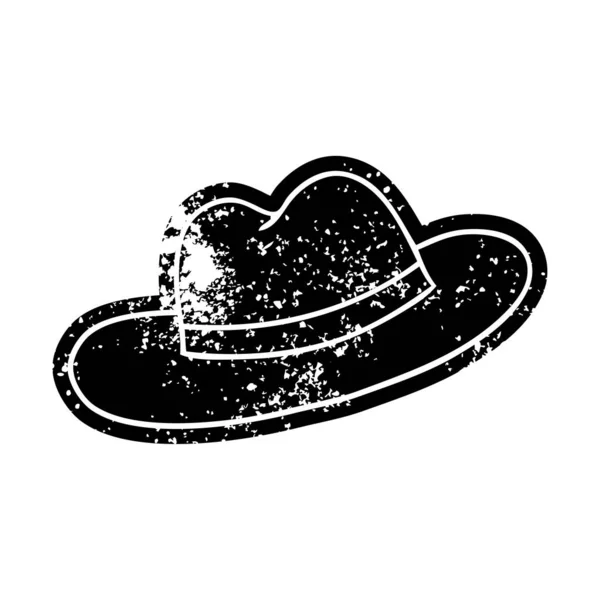 Dibujo del icono grunge de un sombrero — Vector de stock