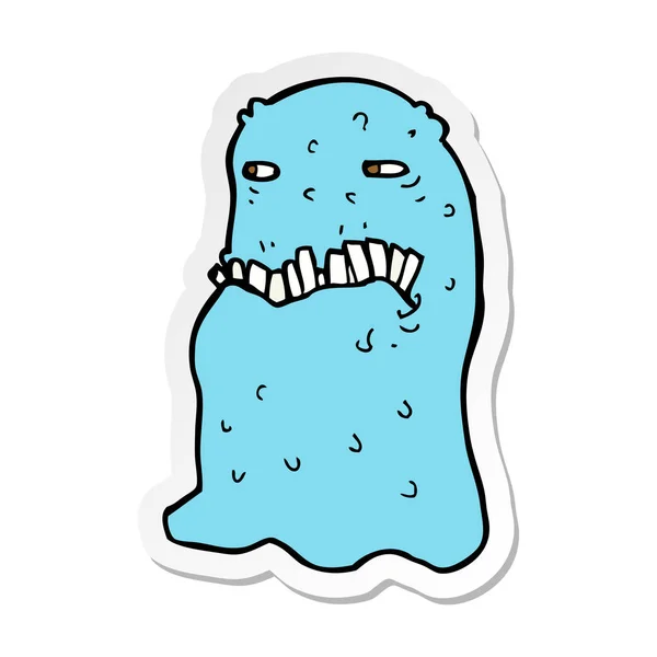 Sticker of a cartoon gross ghost — Stock Vector