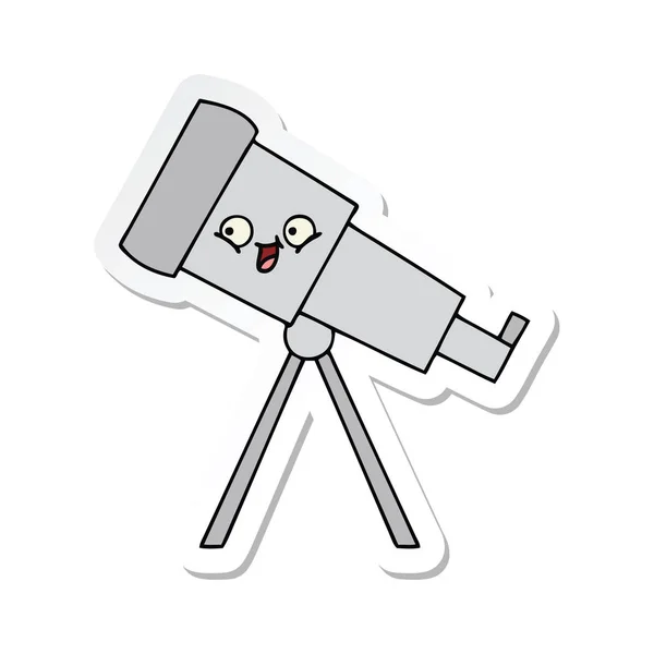 Sticker Van Een Leuke Cartoon Telescoop — Stockvector