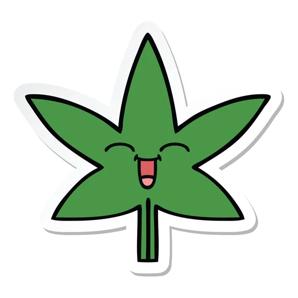Naklejki Kreskówka Liść Marihuany — Wektor stockowy