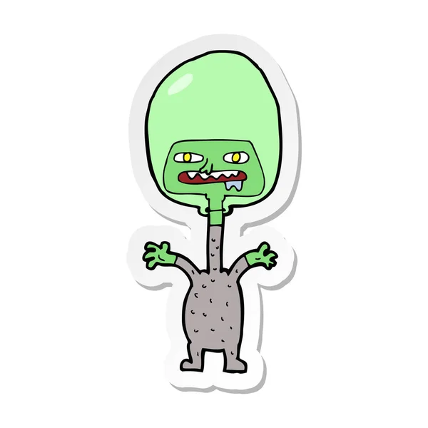 Sticker Voor Een Tekenfilm Ruimte Alien — Stockvector