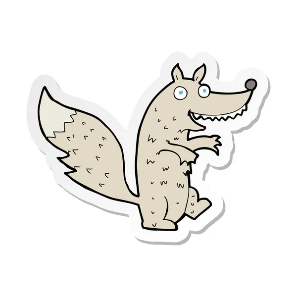漫画オオカミのステッカー — ストックベクタ